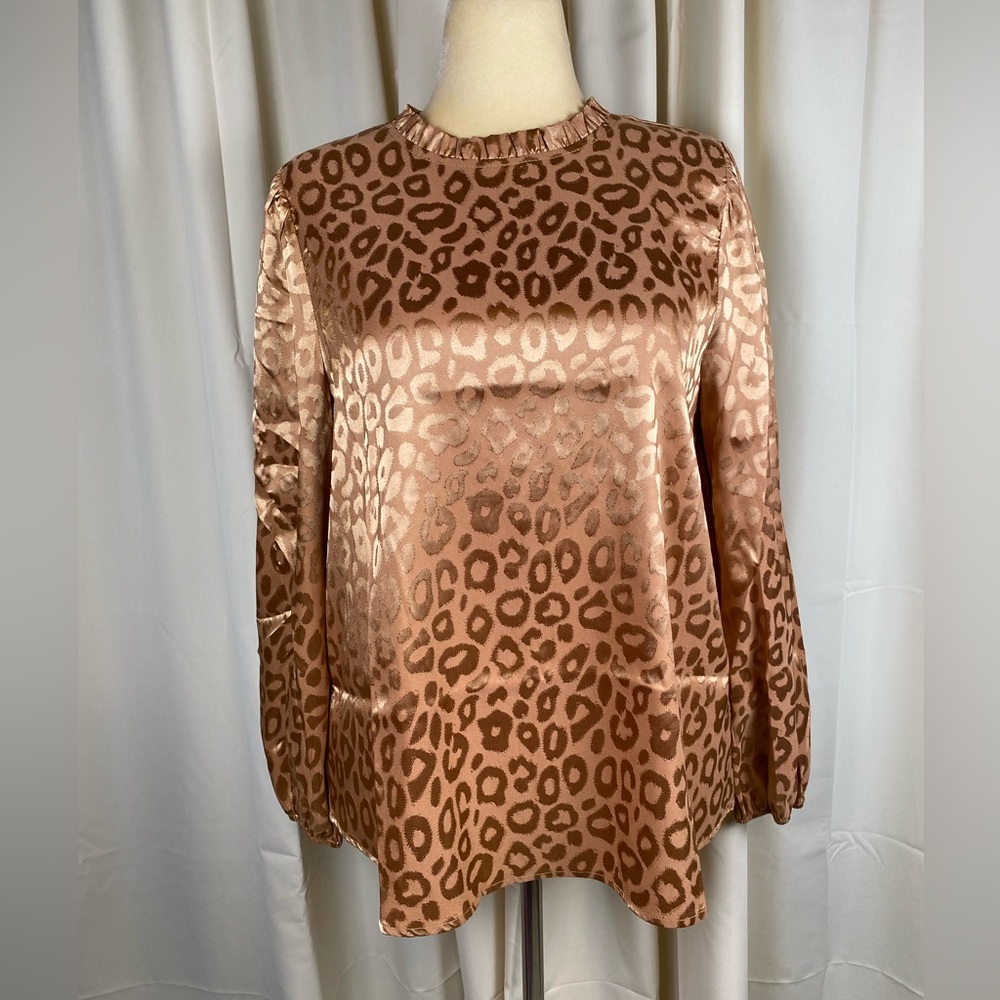Leopard Print Satin Blouse